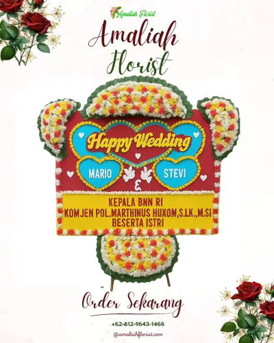Karangan Papan Bunga Pernikahan di Batumadeg